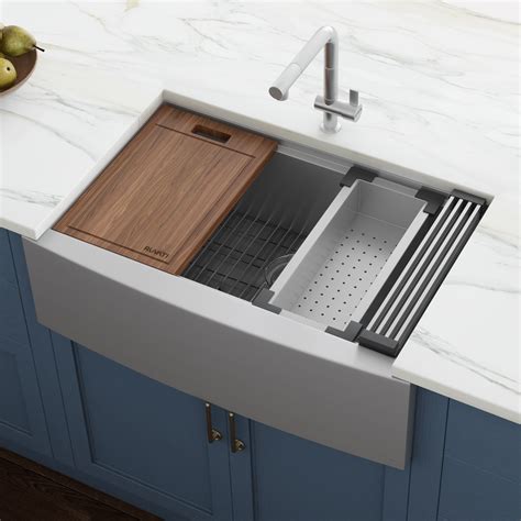 stinless steel apron sink walnut cabinets|apron front sink lowe's.